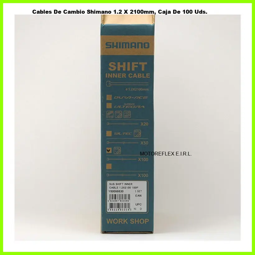 Cables De Cambio Shimano 1.2 X 2100mm, Caja De 100 Uds.