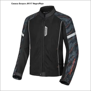Casaca Scoyco JK117 Negro/Rojo para motociclistas
