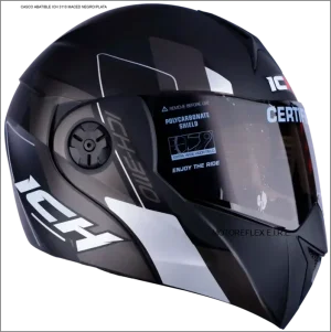 CASCO ABATIBLE ICH 3110 MACED NEGRO/PLATA