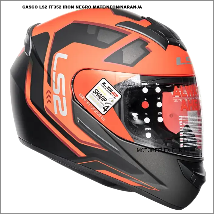 CASCO LS2 FF352 IRON NEGRO MATE/NEON/NARANJA