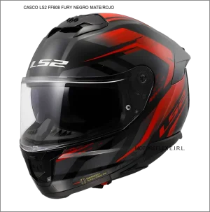 CASCO LS2 FF808 FURY NEGRO MATE/ROJO