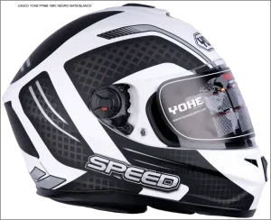 CASCO YOHE FF966 18#C NEGRO MATE/BLANCO