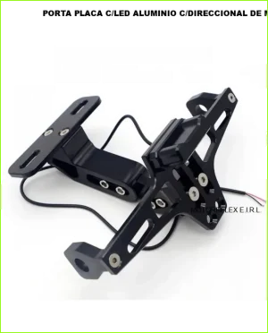 PORTA PLACA C/LED ALUMINIO C/DIRECCIONAL DE MOTO