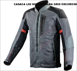 CASACA LS2 HOMBRE ALBA GRIS OSCURO/NEGRO