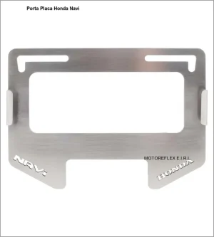 Porta Placa Honda Navi en acero inoxidable