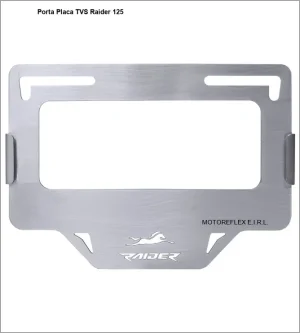 Porta placa TVS Raider 125 de acero inoxidale
