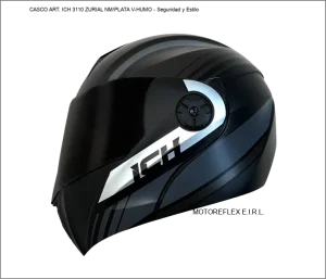 Casco ART. ICH 3110 ZURIAL NM/PLATA V-HUMO abatible