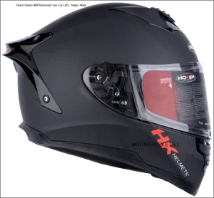 Casco Hoken 869 Monocolor con Luz LED - Negro Mate