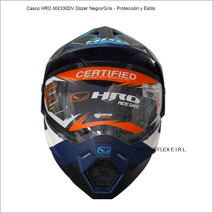 Casco HRO MX330DV Dozer Negro/Gris para motocicleta 2