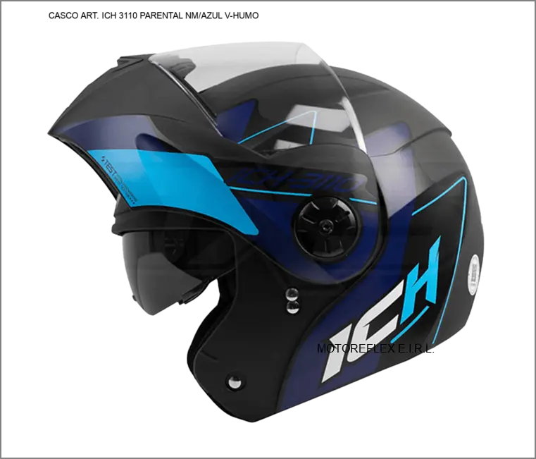 CASCO ART. ICH 3110 PARENTAL NM/AZUL V-HUMO en exhibición