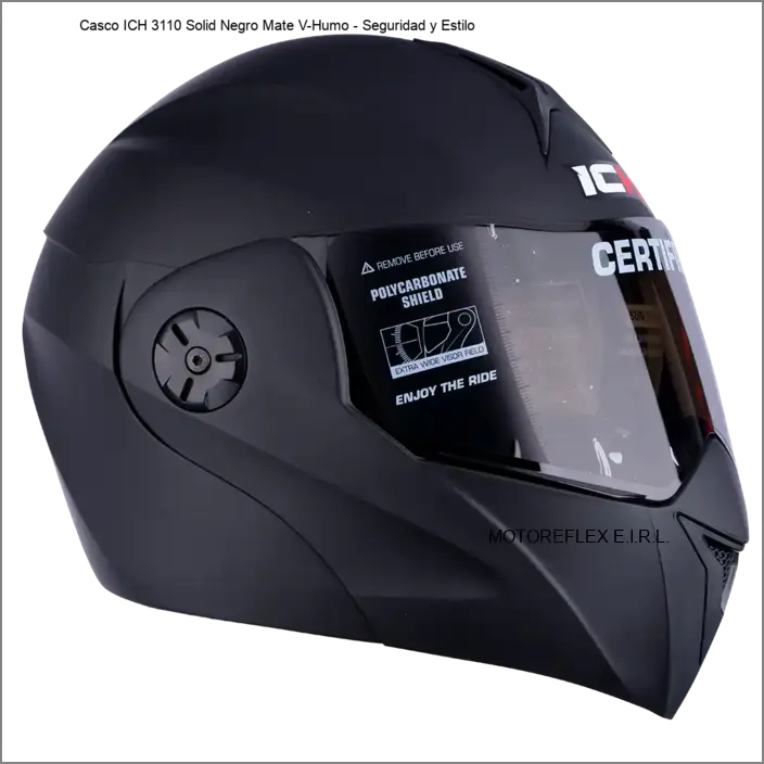 Casco ART ICH 3110 Solid Negro Mate V-Humo