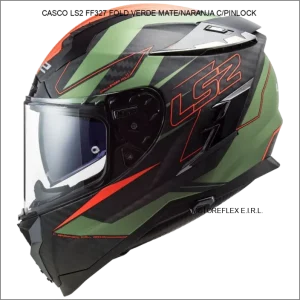 Casco LS2 FF327 FOLD VERDE MATE/NARANJA con Pinlock