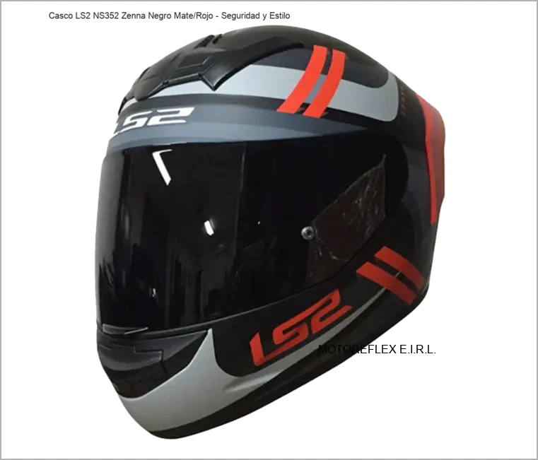 Casco LS2 NS352 Zenna Negro Mate/Rojo 2