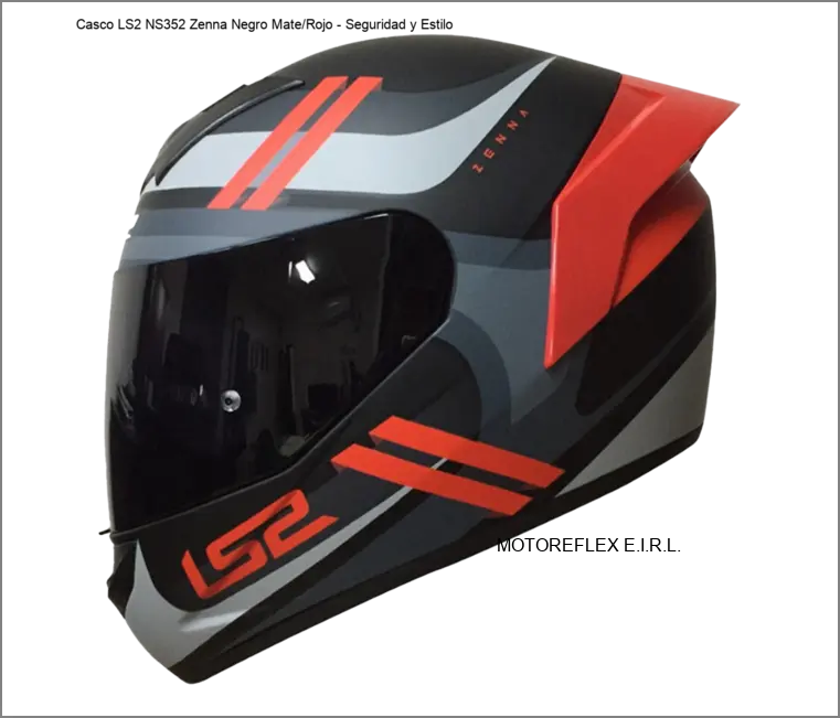 Casco LS2 NS352 Zenna Negro Mate/Rojo