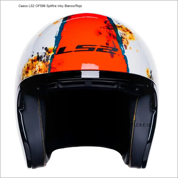 Casco LS2 OF599 Spitfire Inky Blanco/Rojo 2