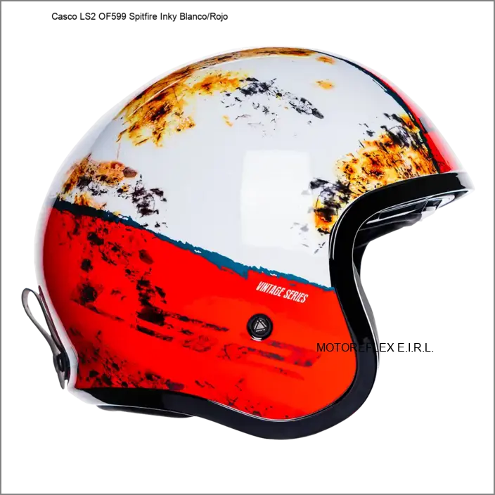 Casco LS2 OF599 Spitfire Inky Blanco/Rojo