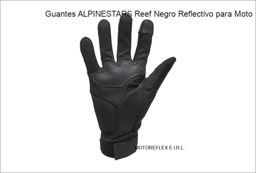 Guantes Alpinestars Reef Negro Reflectivo para moto 2