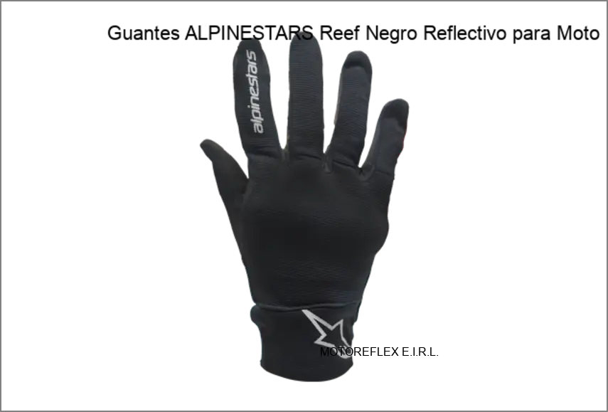 Guantes Alpinestars Reef Negro Reflectivo para moto