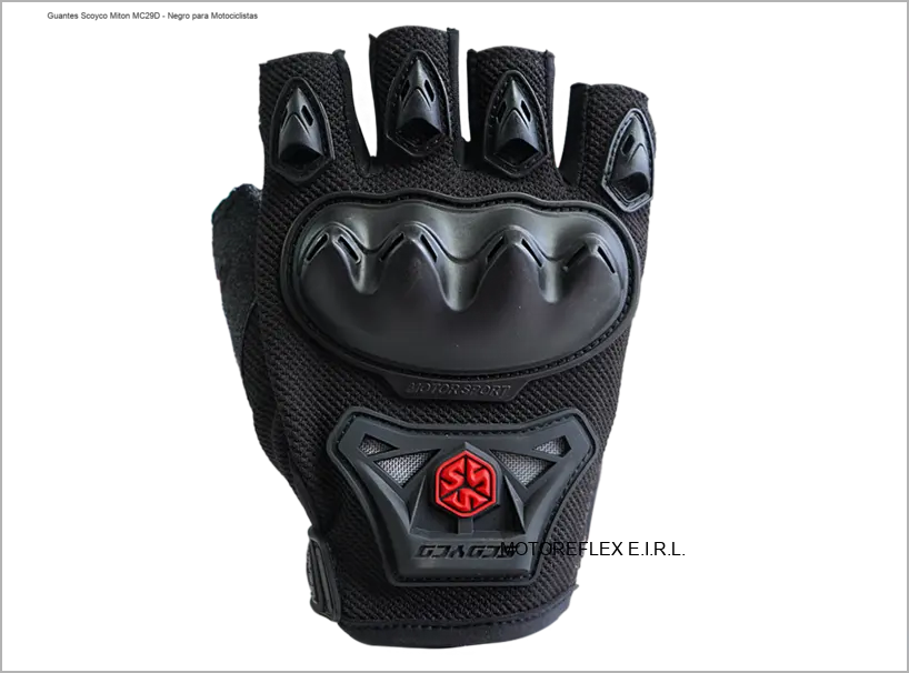 Guantes Scoyco Miton MC29D en negro con diseño antideslizante 2