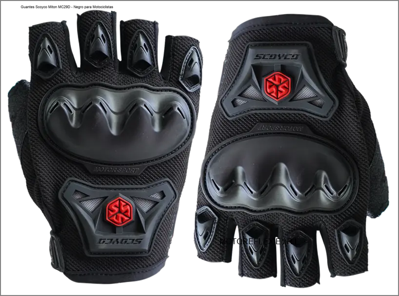 Guantes Scoyco Miton MC29D en negro con diseño antideslizante