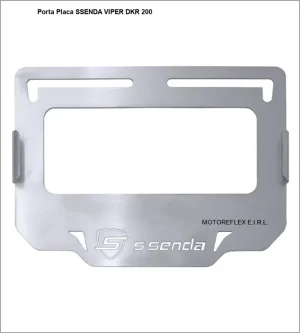 Porta Placa SSENDA VIPER DKR 200 de acero inoxidable