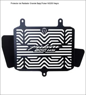 Protector de radiador grande negro para Bajaj Pulsar NS200