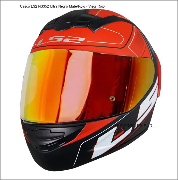 Casco LS2 NS352 Ultra Negro Mate/Rojo con visor rojo
