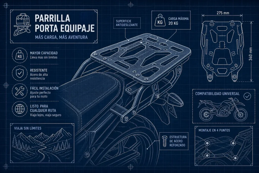 Parrilla Porta Equipaje para Moto