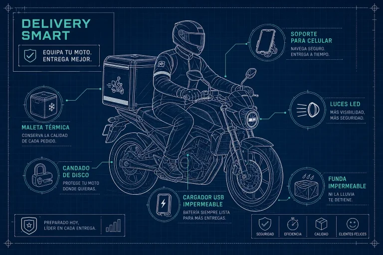Qué accesorios necesita tu moto para hacer delivery